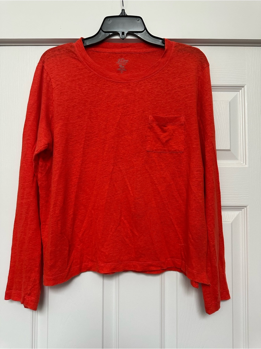 J Crew Women’s Long-Sleeve Pocket Tee - Red